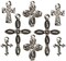 CousinDIY Jewelry Basics Metal Charms-Silver & Black Crosses 8/Pkg